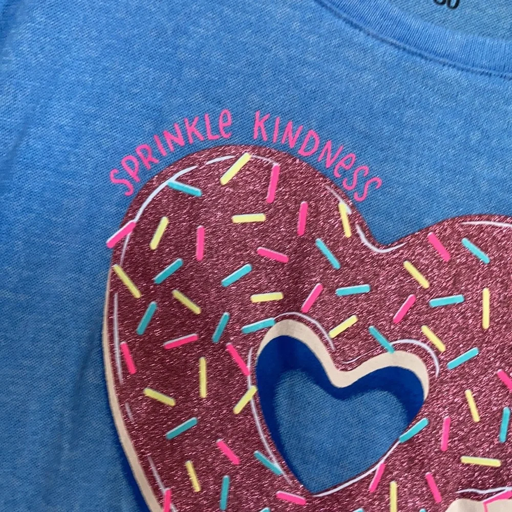 Relisted SO Sprinkle Kindness cozy glitter graphic top girls XL 14 / 16 - Picture 15 of 17